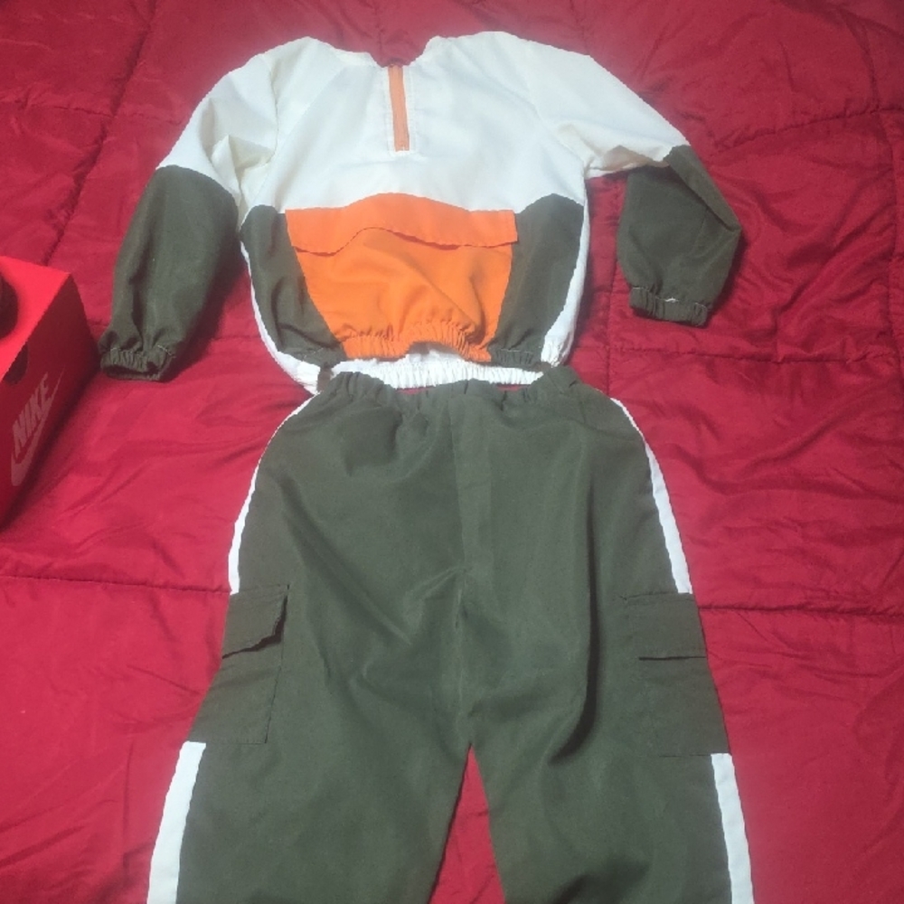 Green and Orange Tracksuit Set